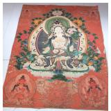 VINTAGE TIBETAN TANG KA ART ON CANVAS