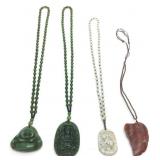 NECKLACE & HAND CARVED STONE PENDANTS