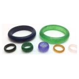 HANDMADE COLORED STONE BRACELETS & RINGS