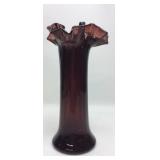 Antique Amethyst Fluted Vase 12 Inch