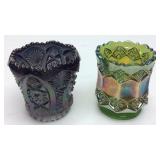 2 Carnival Glass Toothpick Holders