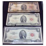 (3) 1953 $2 BILLS, 1953A, 1953C