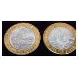 (2) .999 SILVER SAM'S TOWN COINS, ELDORADO IN RENO