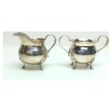 2 VINTAGE STERLING SILVER CREAMER & SUGAR BOWLS