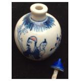 VINTAGE ORIENTAL SNUFF BOTTLE HAND PAINTED