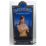 Camel Turkish Gold Lighted Metal Ad