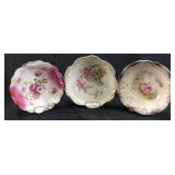 3 HANDPAINTED BAVARIAN GERMAN BOWLS
