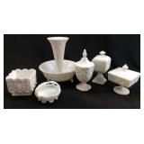 6 Pieces Milk Glass