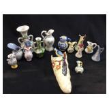13 Occupied Japan Vases & Wall Pocket