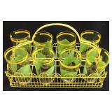 VINTAGE GLASS SET WITH CARRIER
