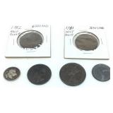 ANTIQUE FOREIGN COINS, 1781&1782 IRELAND, 1876