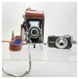 2) Camera lot, Canon digital, vtg. Folder 20