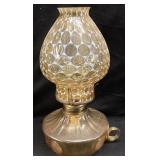 FOSTORIA AMBER COIN GLASS OIL COURTING LAMP