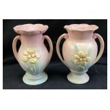 PAIR OF HULL POTTERY IRIS VASES, 5in H