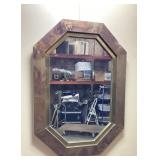 VINTAGE BRASS AND COPPER OCTAGON MIRROR