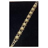 10KT YELLOW GOLD GREEK KEY BRACELET, 26.8 GRAMS