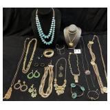 ASSORTED COSTUME JEWELRY, BIG BUDDHA, MONET
