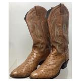 JUSTIN FULL QUILL OSTRICH WESTERN COWBOY BOOTS,