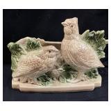 1950s MCCOY POTTERY QUAIL FAMILY PLANTER, 7in H,