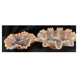(2) EARLY 20th CENTURY DUGAN PEACH OPALESCENT