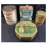 (4) VTG. CLABBER GIRL BAKING POWDER, SUNSHINE