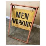 VTG. INDUSTRIAL A-FRAME MEN WORKING CONSTRUCTION