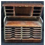VINTAGE WOODEN DESKTOP LETTER SORTER/MAIL