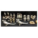 ASSORTED VTG. SALT & PEPPER SHAKERS, SILVER