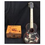 VTG. DECCA LONE RANGER WOOD RECORD PLAYER BOX &