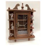 MINIATURE WOODEN GLASS DOOR DISPLAY CABINET WITH