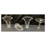 (4) VTG. IMPERIAL CANDLEWICK GLASS PIECES, FLARED