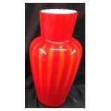 VTG. FENTON ART GLASS SATIN PLATED AMBERINA ORANGE