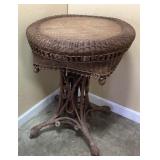 ANTIQUE VICTORIAN-ERA WICKER PARLOR TABLE