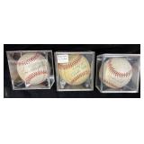 (3) MLB AUTOGRAPHED BASEBALLS, HOF OUTFIELDER ENOS