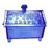 VTG. LUTTEDï¿½S S.P. COUGH DROPS COBALT BLUE GLASS