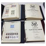 (4) AMERICAN PLATE BLOCK ALBUMS, 1938-1980s