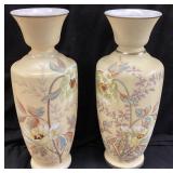 PAIR OF VIENNA AUSTRIA HAND PAINTED FLORAL VASES