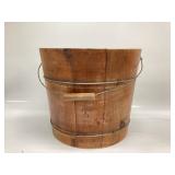 Antique Vintage Firkin Wooden Bucket with Handle