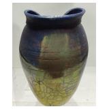SIGNED WALSH ABSTRACT FOLDED TOP POTTERY VASE