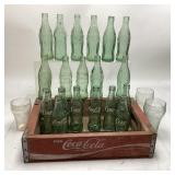 19 Vtg. Coke Cola, early CC Soda  bottles in