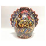 Vintage Italian MCM Majolica pottery vase Hand