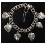 JB STERLING SILVER DOUBLE LINK HEART CHARM