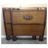 MID CENTURY FULL-SIZE HEADBOARD & FOOTBOARD