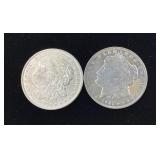 2) 1921 P Morgan Silver Dollars