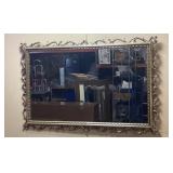 GOLD TONE RECTANGULAR SCROLLWORK WALL MIRROR