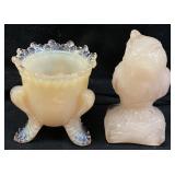 (2) BOYD/ DEGENHART ART GLASS FORGET ME NOT