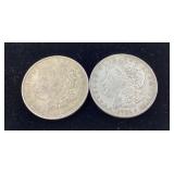 2) 1921 P Morgan Silver Dollars