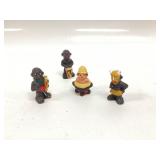 4 Mini Vintage Spanish terracotta "Mud People"