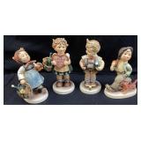 (4) HUMMEL FIGURINES, VALENTINE GIFT, STROLLING