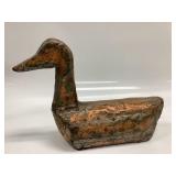 Antique copper covered wooden duck decoy